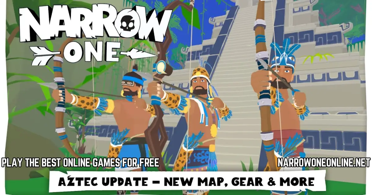 Narrow One Aztec update showing new map, gear, and characters with bows