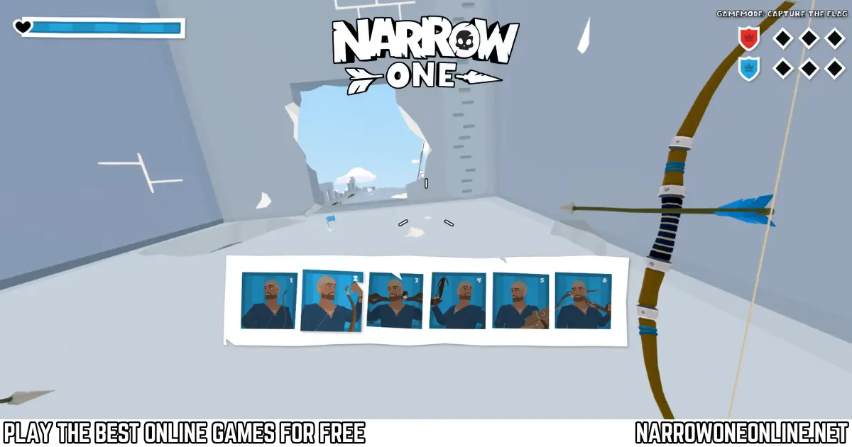 Narrow One gameplay first-person bow aiming at enemy